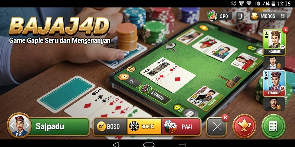 Tampilan gameplay seru BAJAJ4D dengan kartu Gaple.