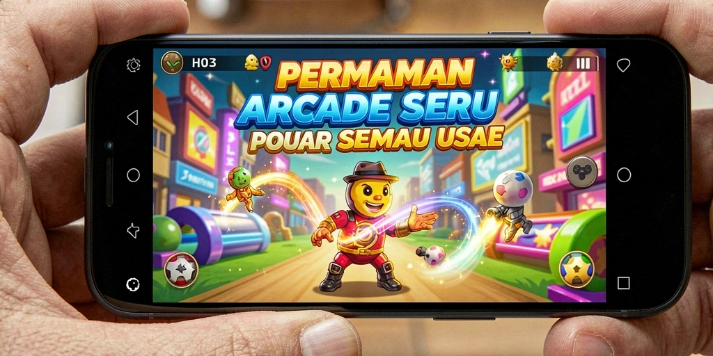 Screenshot utama H03 menampilkan gameplay seru dan menantang di level arcade.