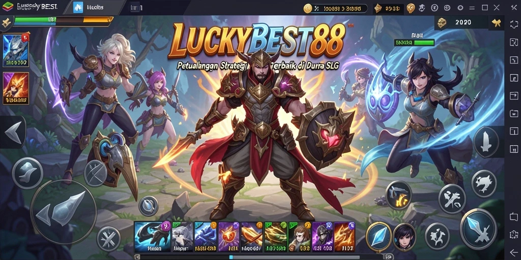 Screenshot gameplay LUCKYBEST88 yang menampilkan pertempuran strategis.