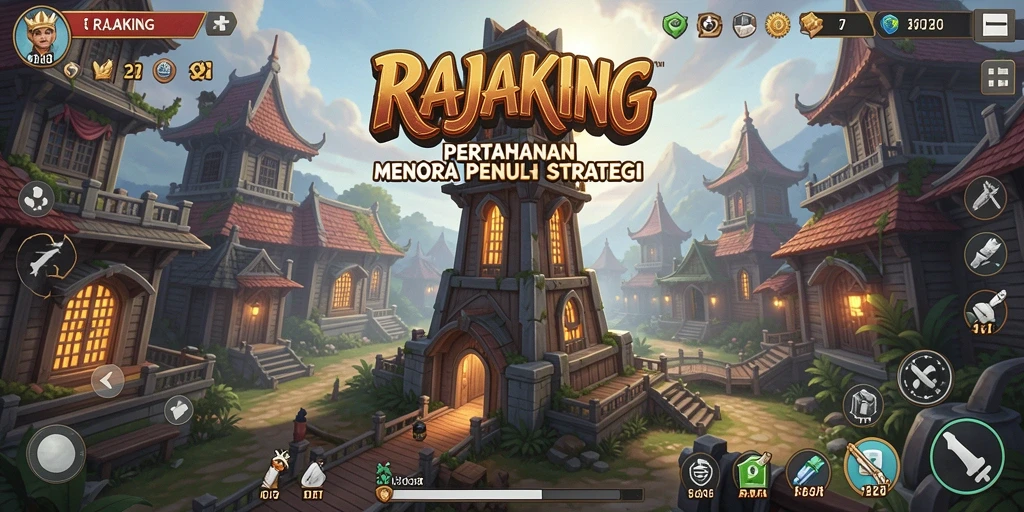 Tampilan gameplay seru dalam RAJAKING Tower Defense.