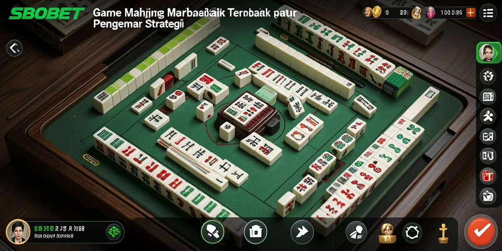 Screenshot gameplay SBOBET menampilkan momen mendebarkan dalam permainan Mahjong.