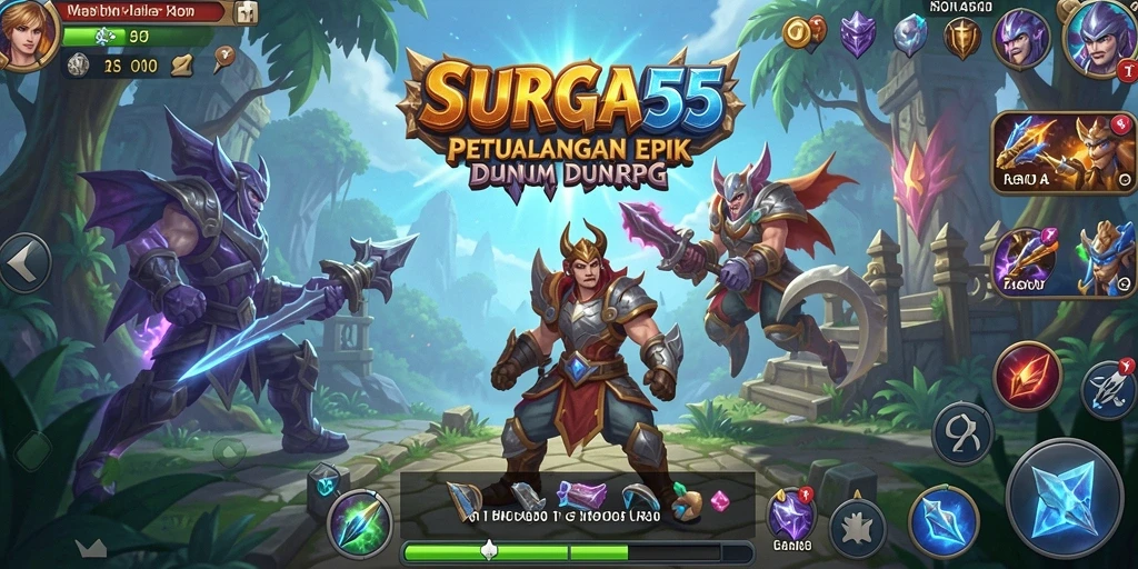Screenshot main SURGA55 menampilkan pertarungan seru dan grafis menawan.