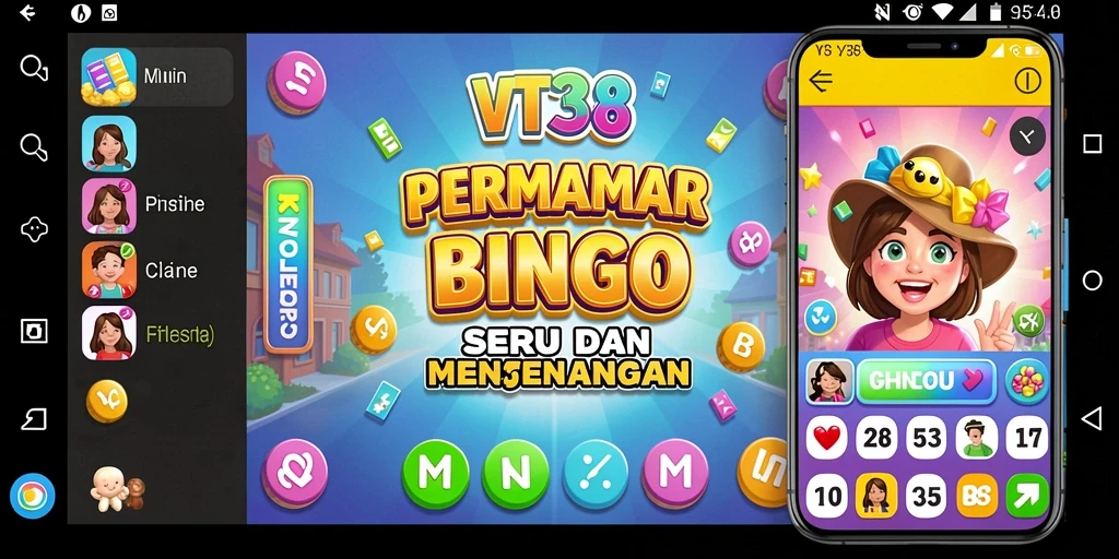 Tampilan gameplay Bingo yang penuh warna dan menarik di VT38.